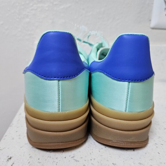 Size 8.5 - Adidas Gazelle Bold Platform Clear Mint Lucid Blue Satin W - Picture 8 of 14